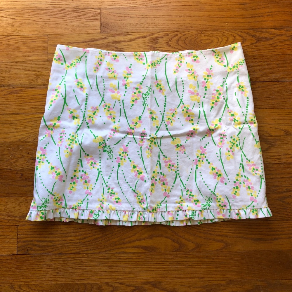 Floral Skirt with Fringe